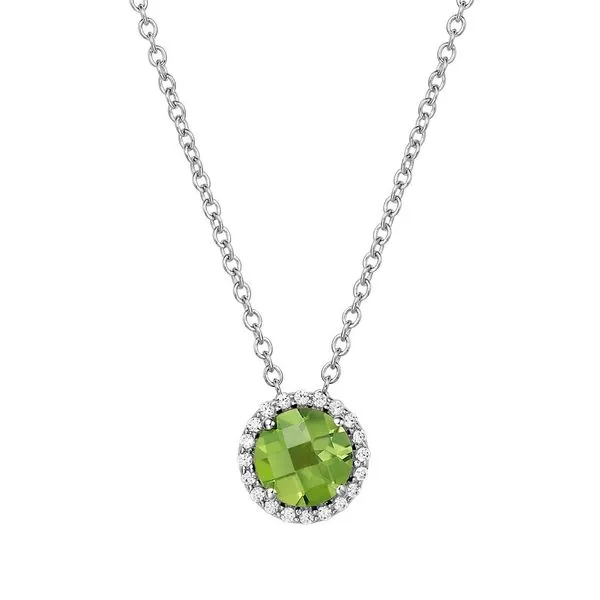 Silver Birthstone Necklace | August