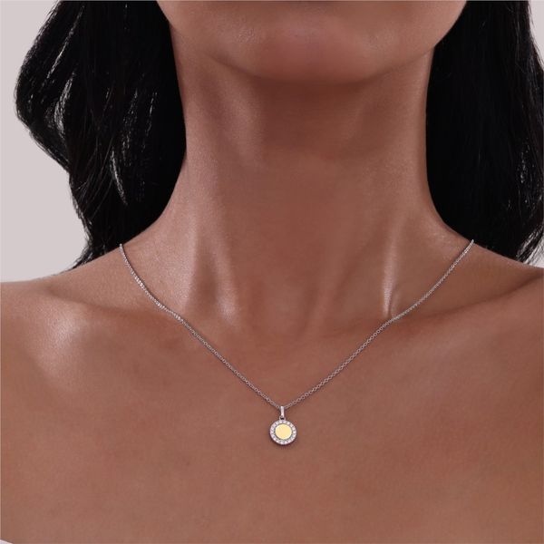 Two-Tone Halo Necklace Image 2 David Douglas Diamonds & Jewelry Marietta, GA