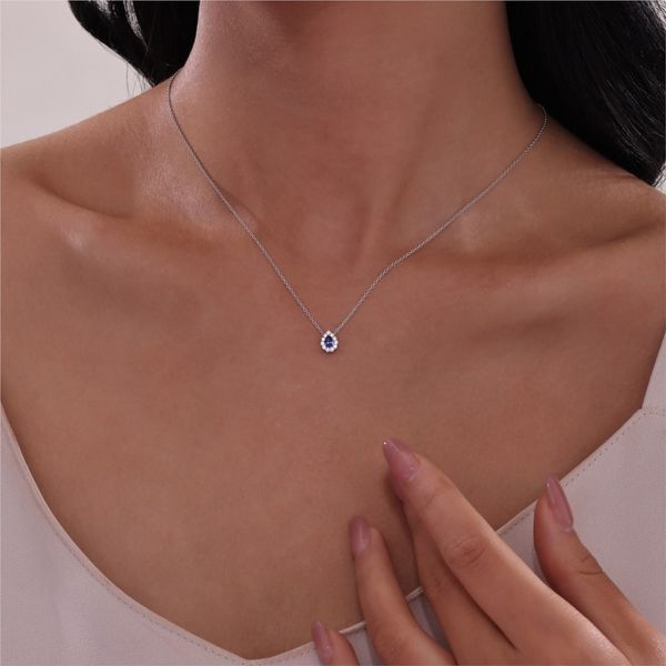 Pear Shape Halo Necklace Image 2 David Douglas Diamonds & Jewelry Marietta, GA