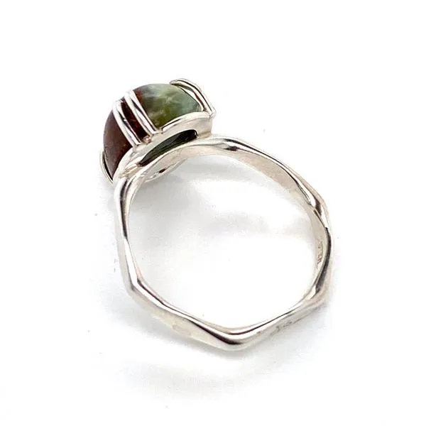 Sterling Silver Hammer Finish Gemstone Ring Image 5 David Douglas Diamonds & Jewelry Marietta, GA