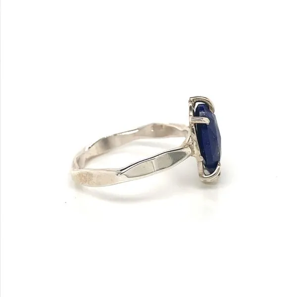 Sterling Silver Hammer Finish Lapis Ring Image 3 David Douglas Diamonds & Jewelry Marietta, GA