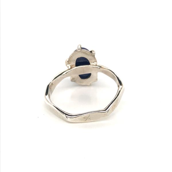 Sterling Silver Hammer Finish Lapis Ring Image 4 David Douglas Diamonds & Jewelry Marietta, GA