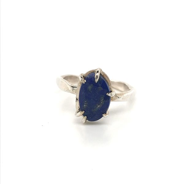 Sterling Silver Hammer Finish Lapis Ring David Douglas Diamonds & Jewelry Marietta, GA