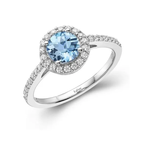Blue Topaz Halo Ring thumb image 1