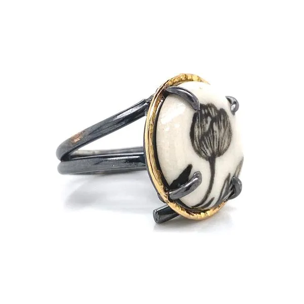 14k Hammered Halo Ring