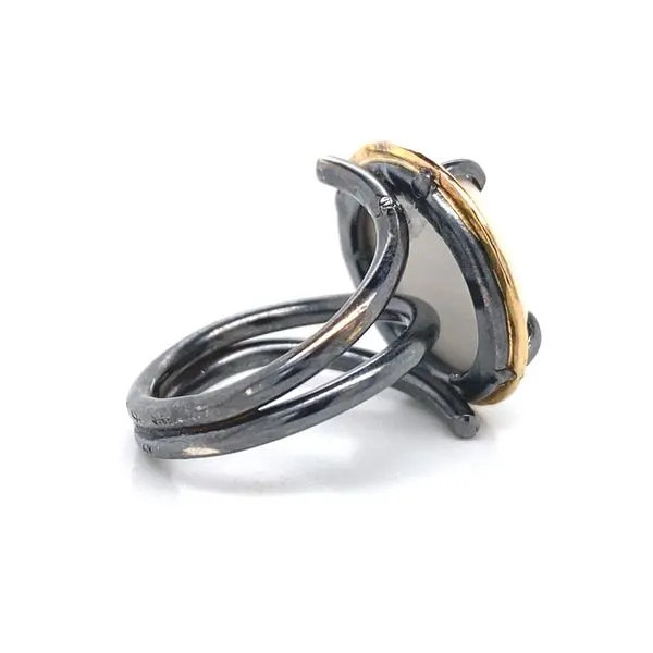 14k Hammered Halo Ring