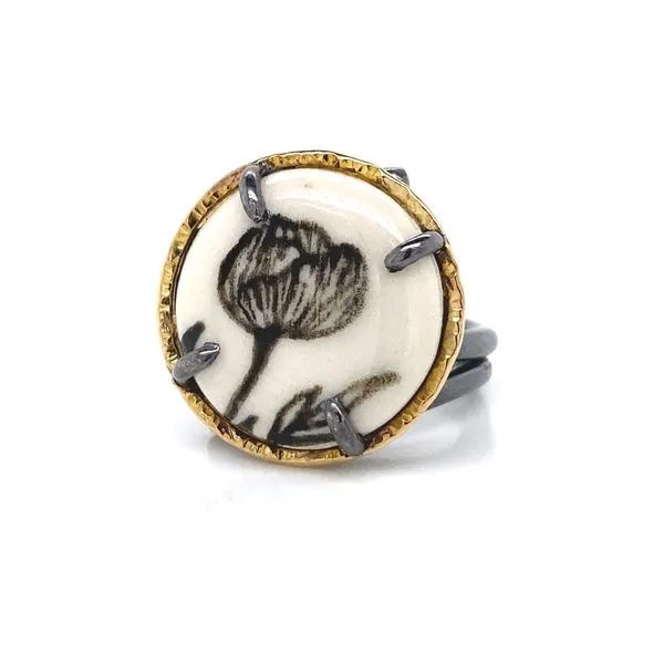 14k Hammered Halo Ring
