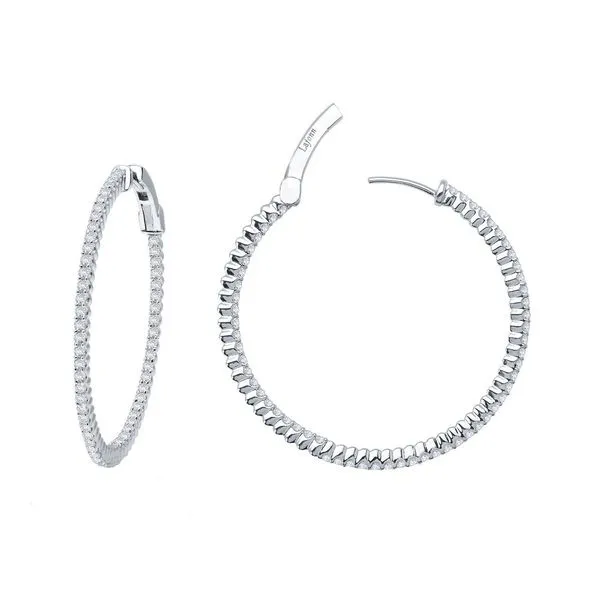 Silver Inside Out Hoops | 30mm