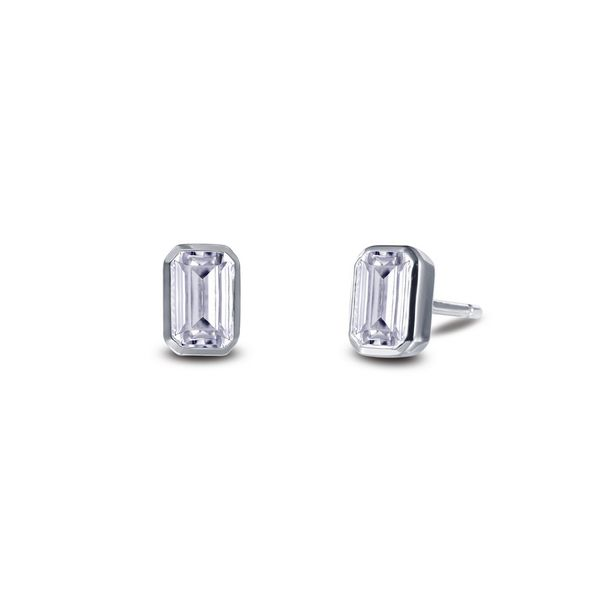 Silver Bezel Set Earrings David Douglas Diamonds & Jewelry Marietta, GA