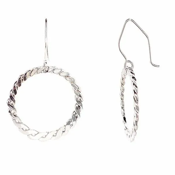 Silver Rope Circle Earrings Image 2 David Douglas Diamonds & Jewelry Marietta, GA