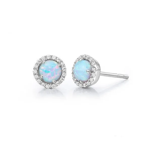 Silver Birthstone Earrings | October