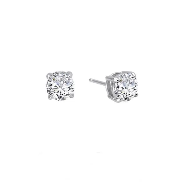 Silver 1 1/2 CTW Stud Earrings