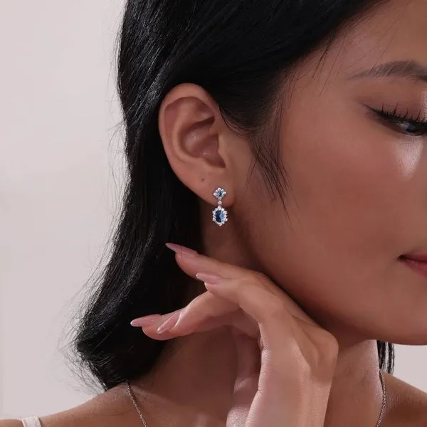 Oval Halo Earrings