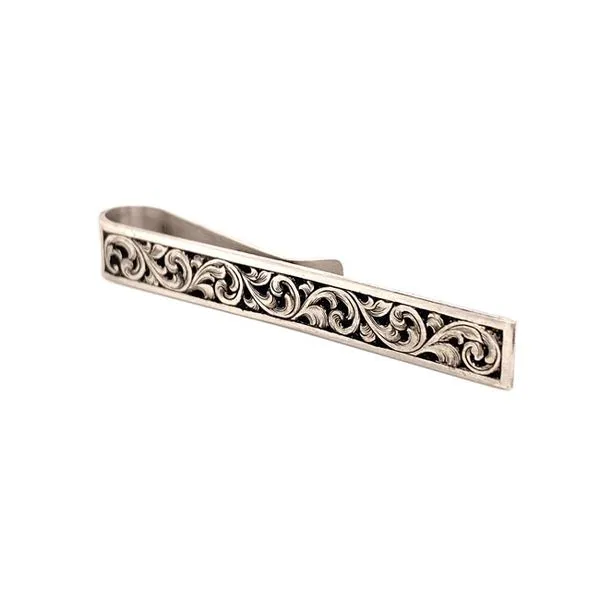 Silver Hand Engraved Tie Bar thumb image 2