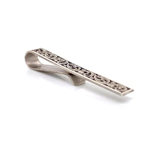 Silver Hand Engraved Tie Bar thumb image 3