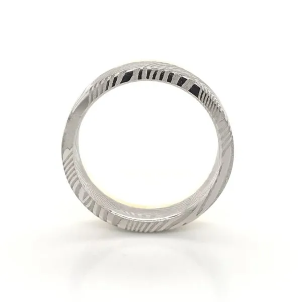 Two-Tone Damascus Steel Wedding Band