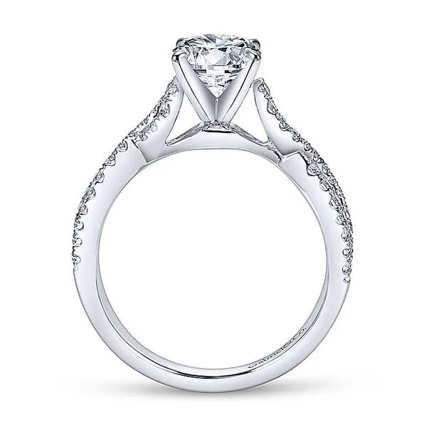 Kayla 14k White Gold Round Twisted Engagement Ring thumb image 2