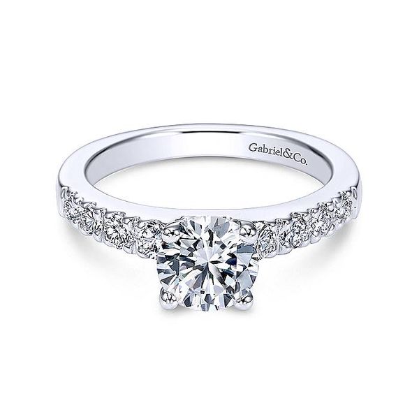 Wyatt 14k White Gold Round Straight Engagement Ring David Douglas Diamonds & Jewelry Marietta, GA