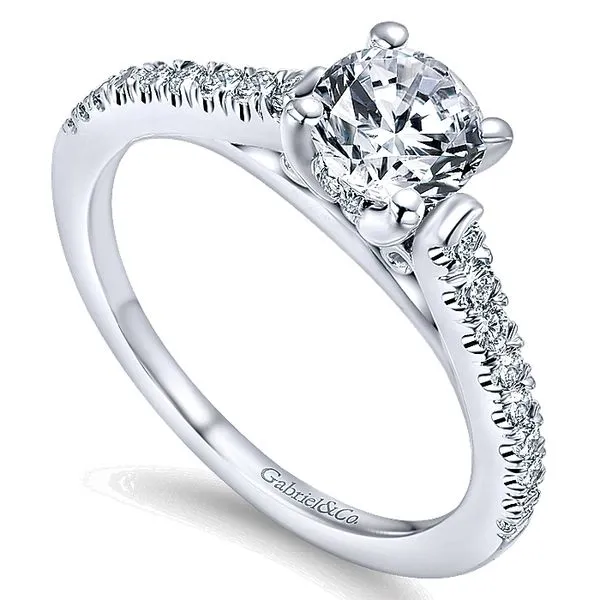 Piper 14k White Gold Round Straight Engagement Ring thumb image 3