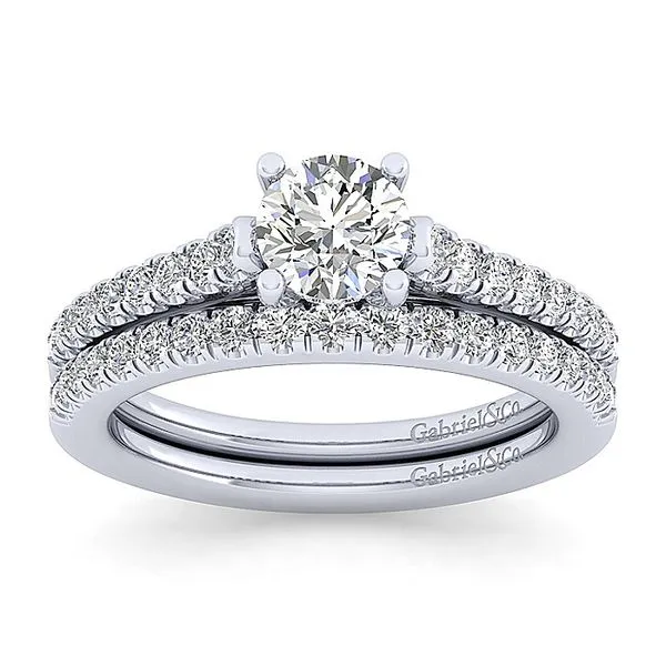 Piper 14k White Gold Round Straight Engagement Ring thumb image 4