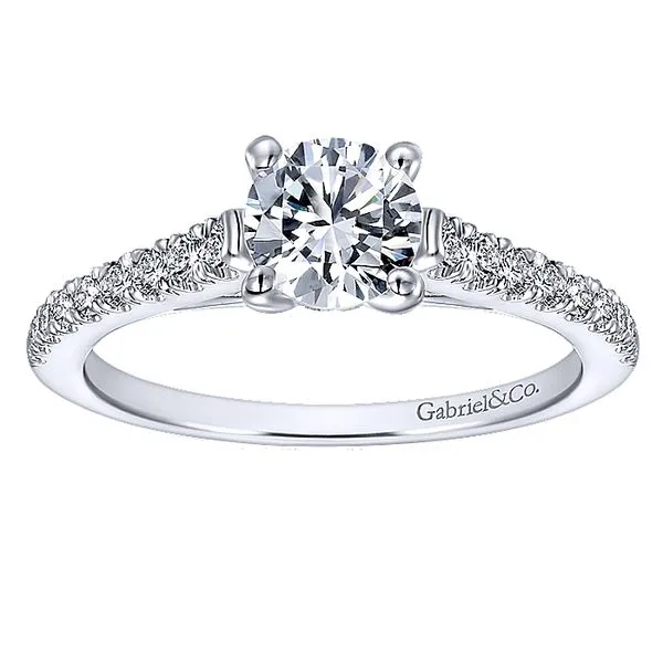 Piper 14k White Gold Round Straight Engagement Ring thumb image 5