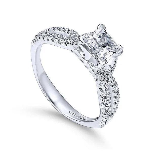 Peyton 14k White Gold Princess Cut Twisted Engagement Ring Image 3 David Douglas Diamonds & Jewelry Marietta, GA