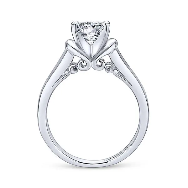Lenora 14k White Gold Round Solitaire Engagement Ring thumb image 2