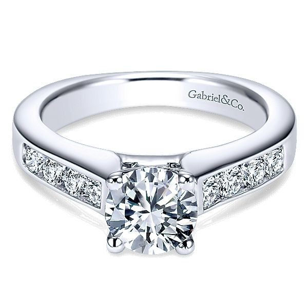Anderson 14K White Gold Round Straight Engagement Ring