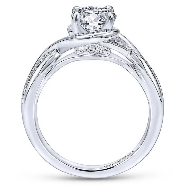 Bailey 14k White Gold Round Twisted Engagement Ring thumb image 2