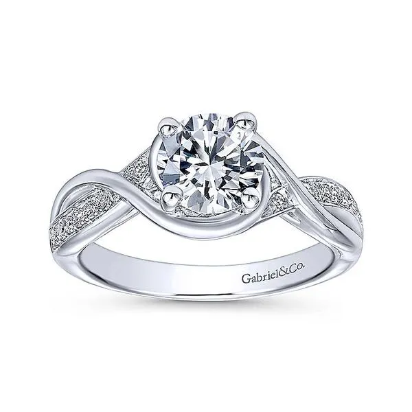 Bailey 14k White Gold Round Twisted Engagement Ring thumb image 5