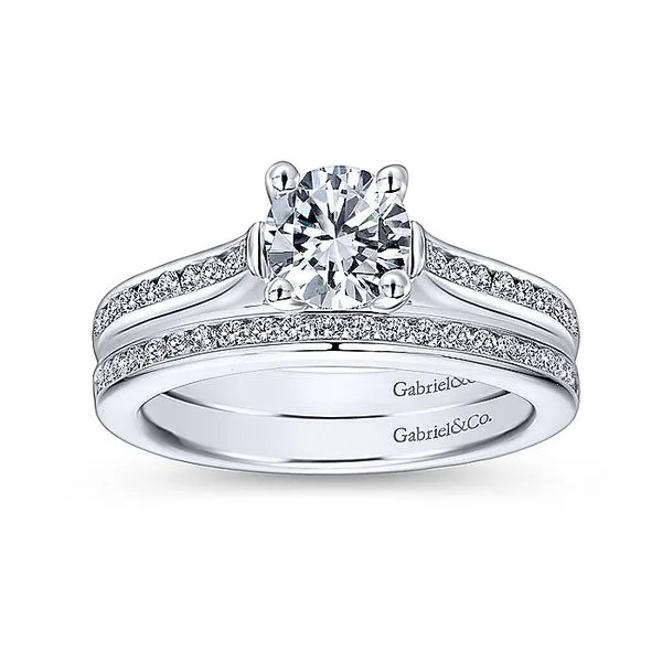 Jayden 14k White Gold Round Straight Engagement Ring thumb image 4