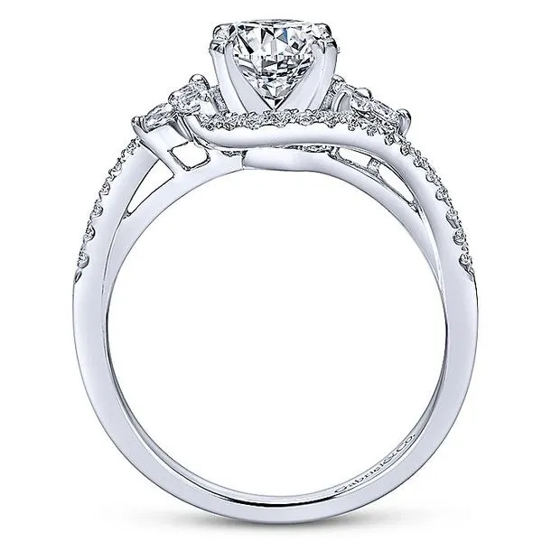 Izzie 14k White Gold Round 3 Stones Engagement Ring Image 2 David Douglas Diamonds & Jewelry Marietta, GA