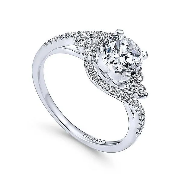Izzie 14k White Gold Round 3 Stones Engagement Ring Image 3 David Douglas Diamonds & Jewelry Marietta, GA