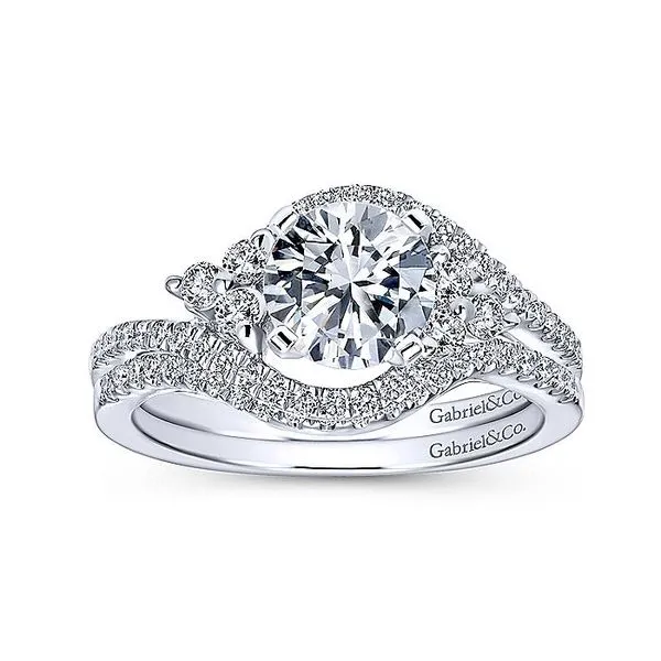 Izzie 14k White Gold Round 3 Stones Engagement Ring Image 4 David Douglas Diamonds & Jewelry Marietta, GA