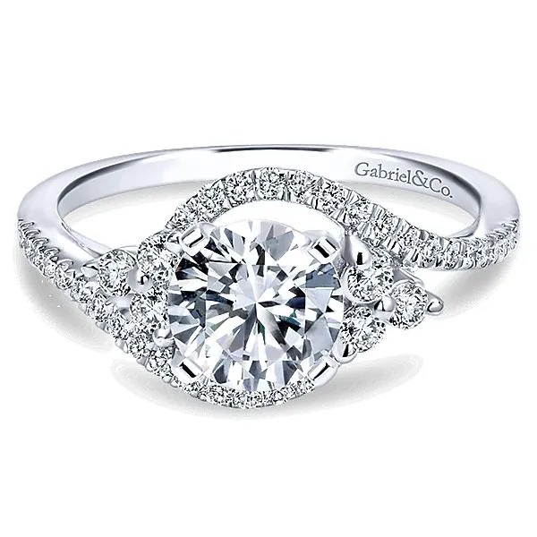 Izzie 14k White Gold Round 3 Stones Engagement Ring David Douglas Diamonds & Jewelry Marietta, GA