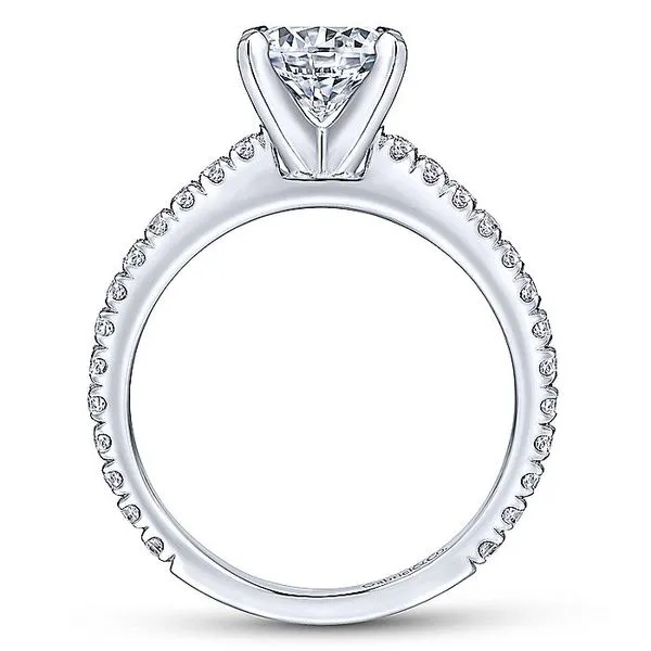 Sloane 14k White Gold Round Straight Engagement Ring thumb image 2