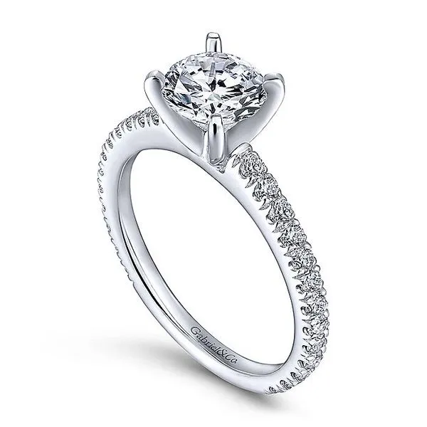 Sloane 14k White Gold Round Straight Engagement Ring thumb image 3