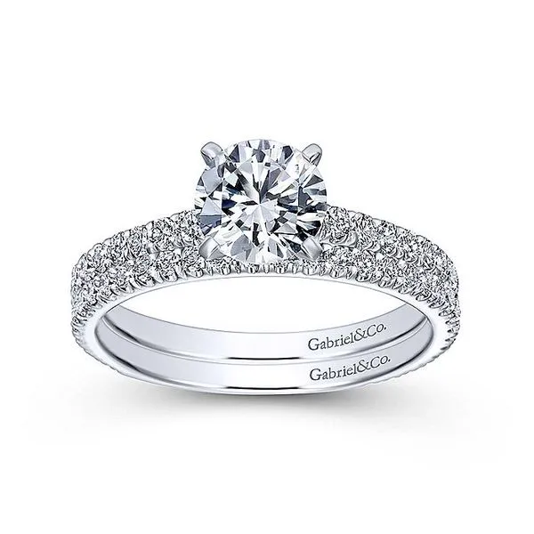 Sloane 14k White Gold Round Straight Engagement Ring thumb image 4