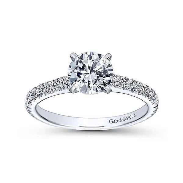 Sloane 14k White Gold Round Straight Engagement Ring thumb image 5