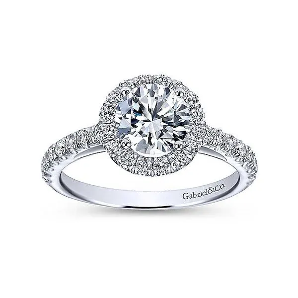 14K White Gold Round Halo Diamond Engagement Ring Image 5 David Douglas Diamonds & Jewelry Marietta, GA