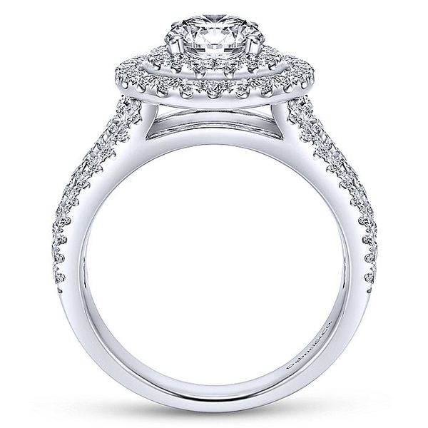 14K White Gold Round Double Halo Diamond Engagement Ring Image 2 David Douglas Diamonds & Jewelry Marietta, GA