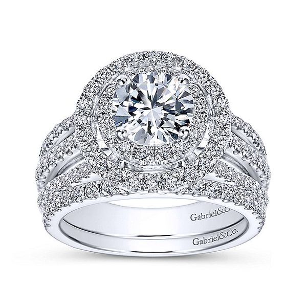 14K White Gold Round Double Halo Diamond Engagement Ring Image 4 David Douglas Diamonds & Jewelry Marietta, GA