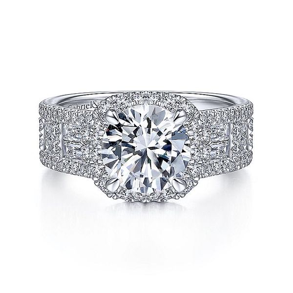 14K White Gold Cushion Halo Round Diamond Engagement Ring David Douglas Diamonds & Jewelry Marietta, GA
