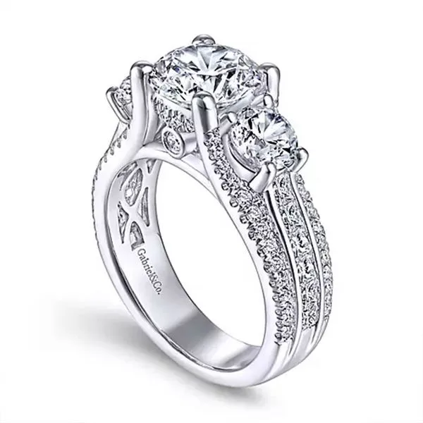 Customizable | Three Stone Engagement Ring thumb image 3