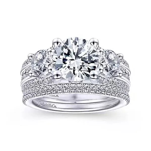 Customizable | Three Stone Engagement Ring thumb image 4