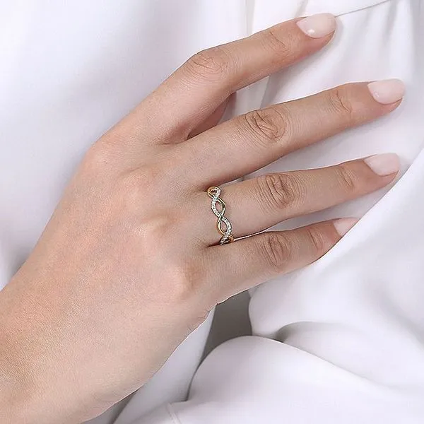 Gabriel Co Yellow Gold Twisted Diamond Stackable Ring David Scott Fine Jewelry Panama City Beach Fl