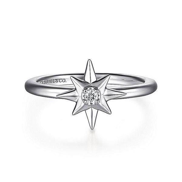 Gabriel & Co. Sterling Silver Bursting Star Diamond Ring David Scott Fine Jewelry Panama City Beach, FL