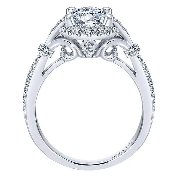 Amavida White Gold Art Deco Inspired Halo Engagement Ring David Scott Fine Jewelry Panama City Beach Fl