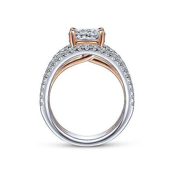 Gabriel & Co White & Rose Gold Oval Diamond Engagement Ring Image 4 David Scott Fine Jewelry Panama City Beach, FL