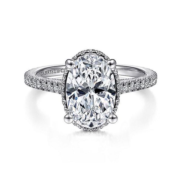 Gabriel & Co. 14 Karat White Gold Diamond Halo Semi-Mount Engagement Ring David Scott Fine Jewelry Panama City Beach, FL